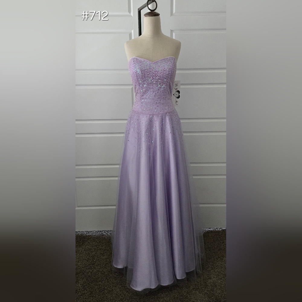 Purple Strapless Beaded Ballgown Prom/Quincenerra Dress